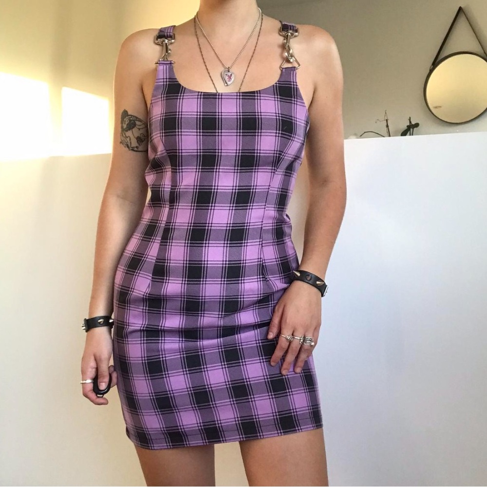 Check mini dress